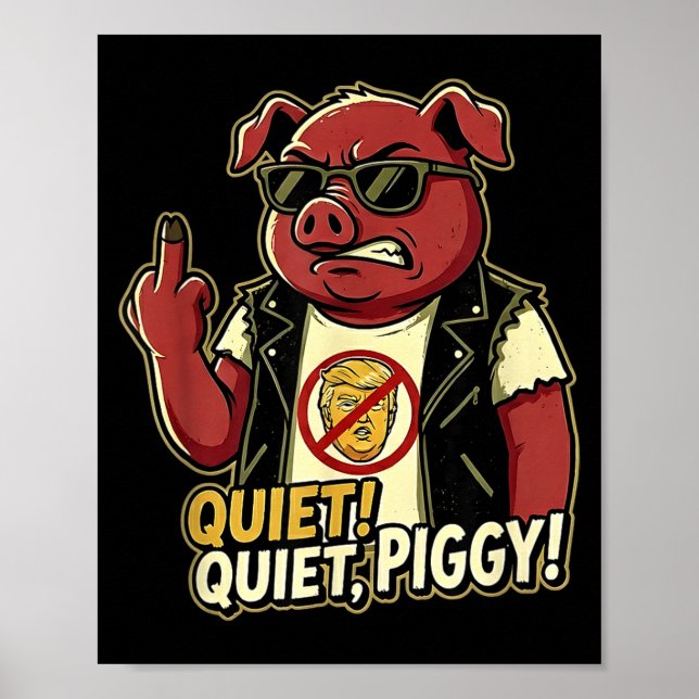 Poster Quiet Ggy Sarcastic Litical Humor Funny Design Gif (Frente)
