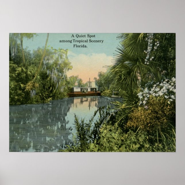 Pôster Quiet Spot in Tropical Florida Vintage (Frente)