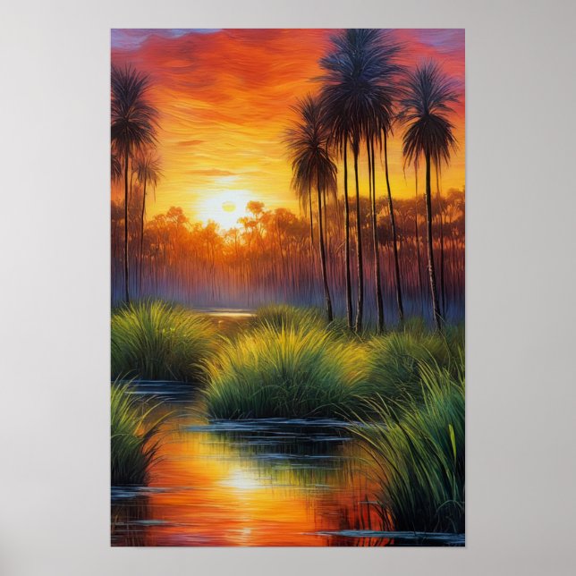 Poster Quieto pântano em Twilight (Frente)