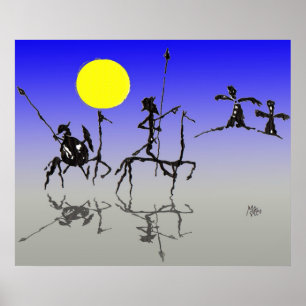 Pôster Quijote y Sanchopanza de Don (cor de Digitas)