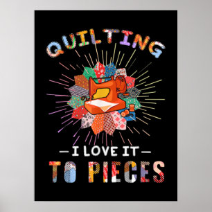 Poster Quilar E Costurar Adoro Pedaços