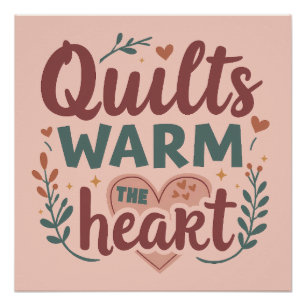 Pôster "Quilás Aquecer O Coração" Cozy Quilting Cottageco