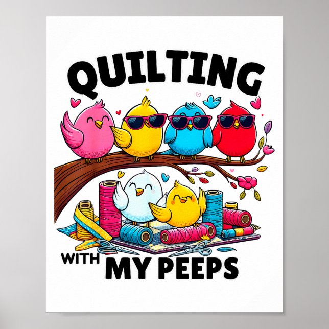Poster Quilting Hanging With My Funny Women Toddler Kids  (Frente)