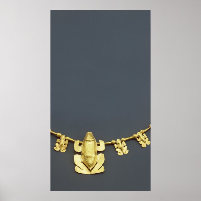Poster Quimbaya necklace with frogs, from Colombia (Frente)