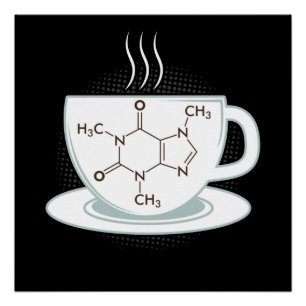 Pôster Química Caffeine Molecule