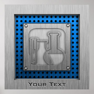 Poster Química com aspecto metálico escovado