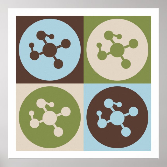 Pôster Química de polímeros de pop art (Frente)