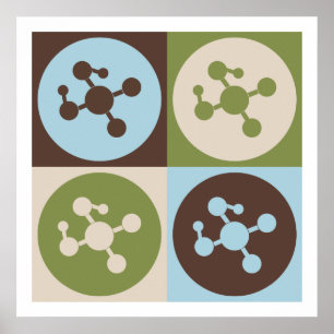 Pôster Química do polímero do pop art