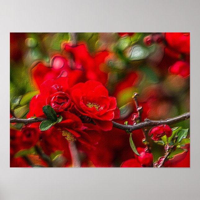 Poster Quince Branch Painterly (Frente)