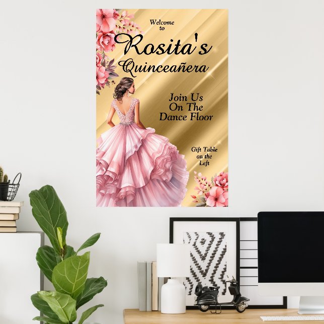 Poster Quinceanera colorida (Escritório em casa)