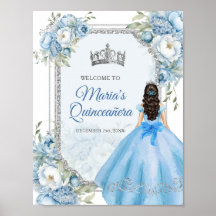 Quinceañera da Coroa Floral Azul