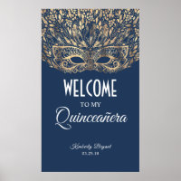 Quinceañera Dourada Mask Welcome