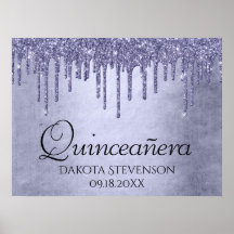 Quinceanera lavanda | Grelha De Grelha Roxa Chic