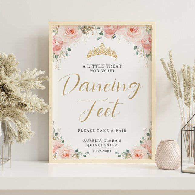 Poster Quinceañera Sweet 16 Blush Pink Treat Favor (Criador carregado)