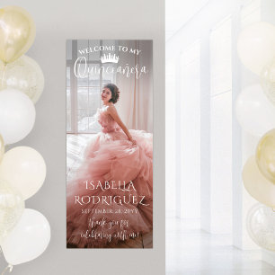 Poster Quinceañera Welcome Script & Photo 15 Birthday