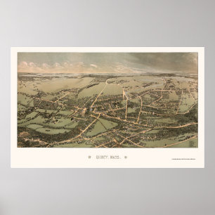 Poster Quincy, mapa panorâmico das MÃES - 1877
