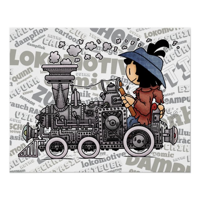 Pôster Quinns Dampf-Lokomotive (Frente)