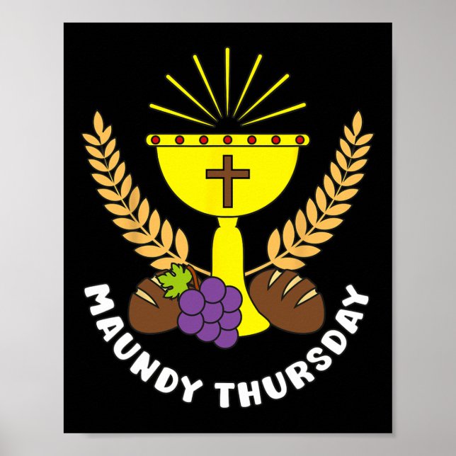 Poster Quinta-feira Santa Páscoa Semana Cristã Cruz J (Frente)