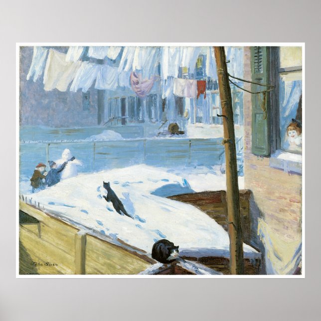 Pôster Quintal, Vila Greenwich, John Sloan (Frente)