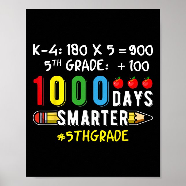 Poster Quinto professor da 5ª série aluno 100 Escola 1000 (Frente)