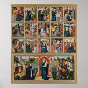 Poster Quinze Mistérios do Rosário Sagrado Religioso