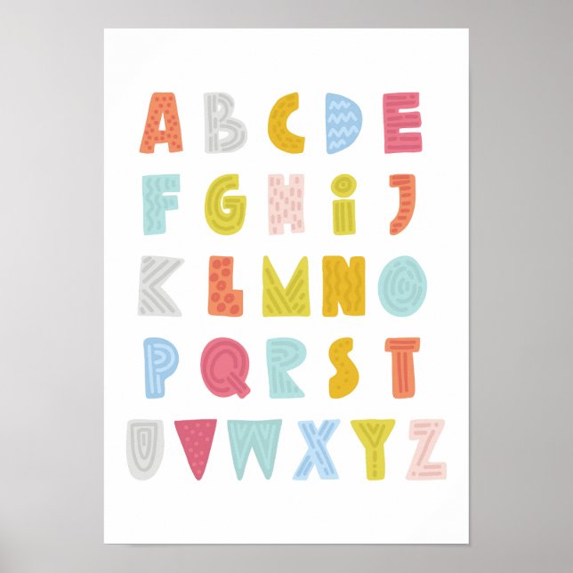 Poster Quirky Alphabet colorido (Frente)
