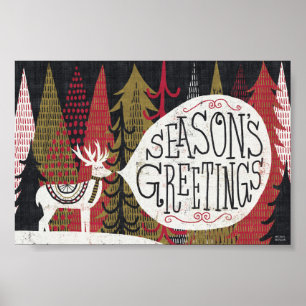 Poster Quirky Christmas Deer