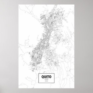 Pôster Quito, Equador (preto no branco)
