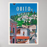 Poster Quito, la capitale équatorienne<br><div class="desc">Quito est la capitale de l'Équateur et est située dans les Andes. Cette ville perchée à une altitude de 2850 mètres au-dessus du niveau de la mer est considérée comme l'une des plus hautes capitales du monde. Quito est un véritable joyau historique, avec de nombreux bâtiments coloniaux et une Architecture...</div>