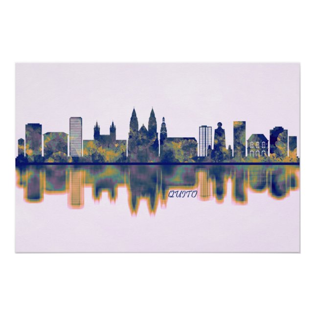 Pôster Quito Skyline (Frente)