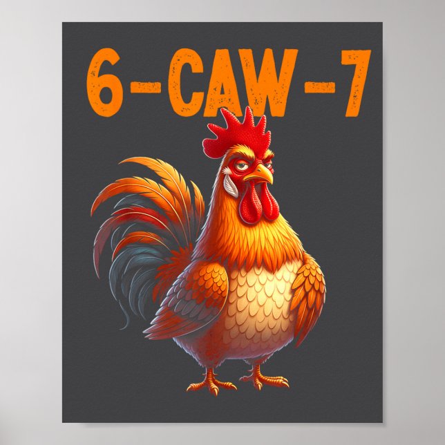 Poster Quote Rooster 67 Meme Funny Chicken Humor  (Frente)