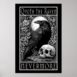 Poster Quoth the Raven - Nunca mais - Edgar Allan Poe art