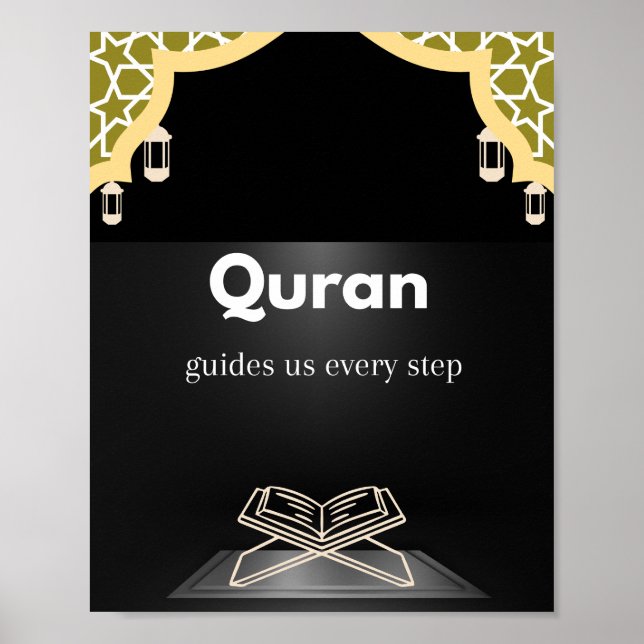 Poster Quran guides us every step/ motivational wall Art. (Frente)