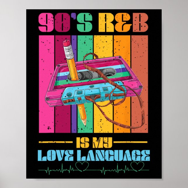 Poster R&amp dos 90;b Rnb Music Lover for Men Girl (Frente)