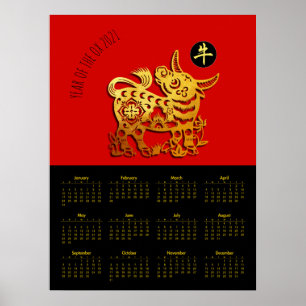 Poster R Calendário de Ano Novo de 2021 para Chinês de 