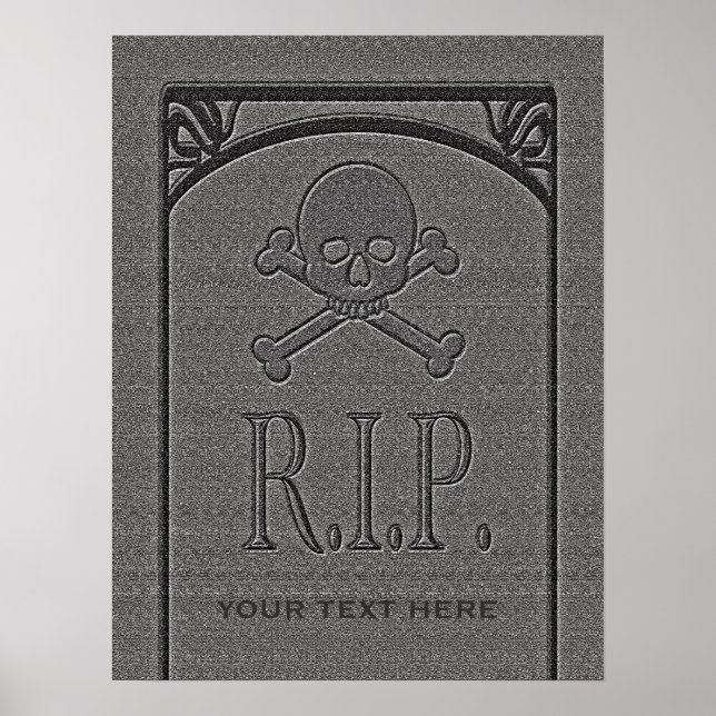 Poster R.I.P. Nome personalizado Gravestone Halloween Pro (Frente)