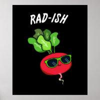 Rabanete Engraçado Vegetal Vermelho Azul Escuro BG