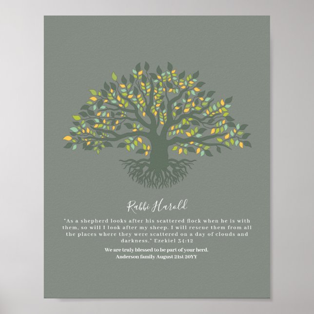 Poster RABBI Obrigado Presente, Ezekiel 34 Wall ART BUDGE (Frente)