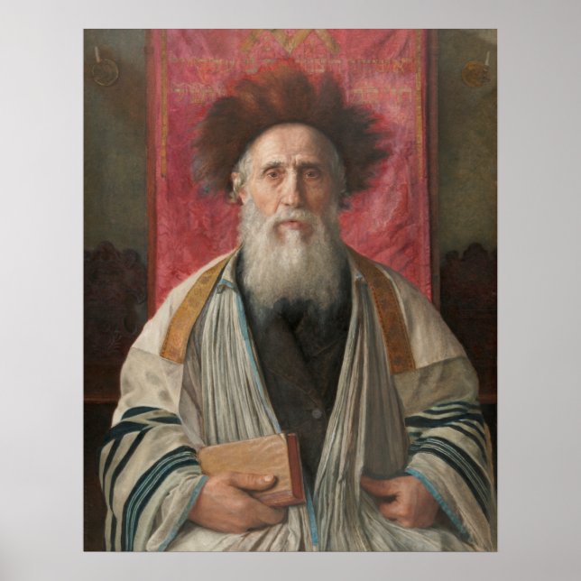 Poster Rabbi - Pintura de Isador Kaufmann - Circa 1920 (Frente)