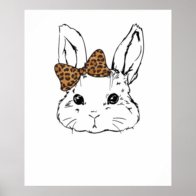 Poster rabbit bow cute, retro, vintage (Frente)