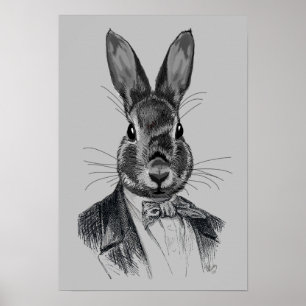 Pôster Rabbit em Traje Retrato