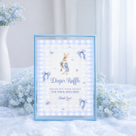 Poster Rabbit Gingham Bunny Baby Shower Diaper Raffle