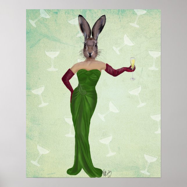 Pôster Rabbit Green Dress (Frente)