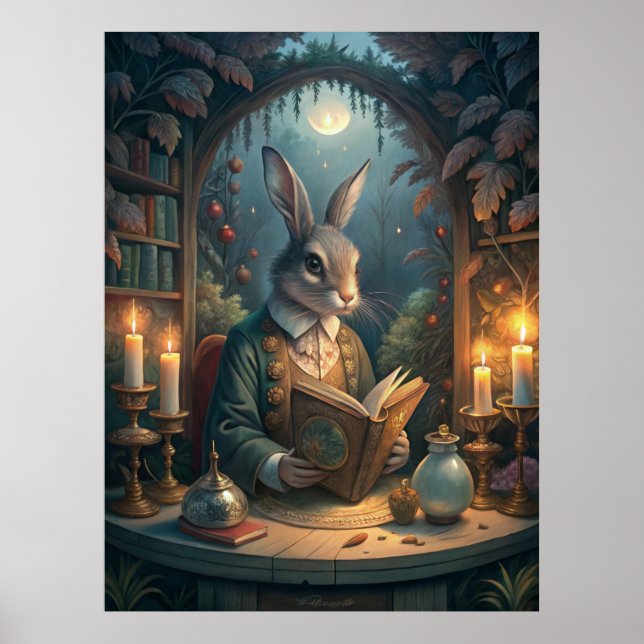 Poster Rabbit Reading (Frente)