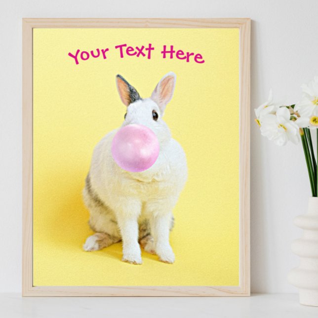 Poster Rabbit soprando bolhas de pastilhas de pastilha Me (Criador carregado)