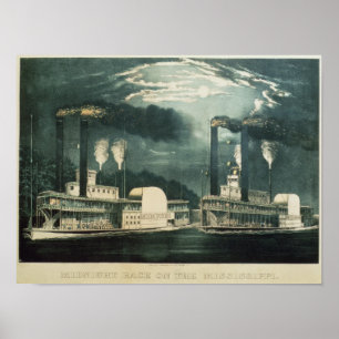 Pôster Raça da meia-noite no Mississippi, 1875