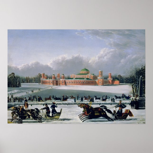 Pôster Raça Sleigh no Parque Petrovsky em Moscou (Frente)