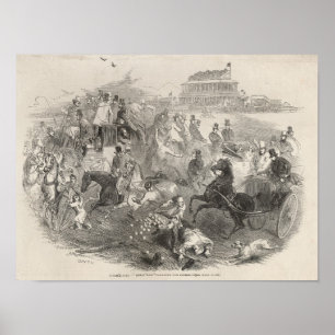Pôster Raças de Epsom, de "dia Derby": Deixando o curso