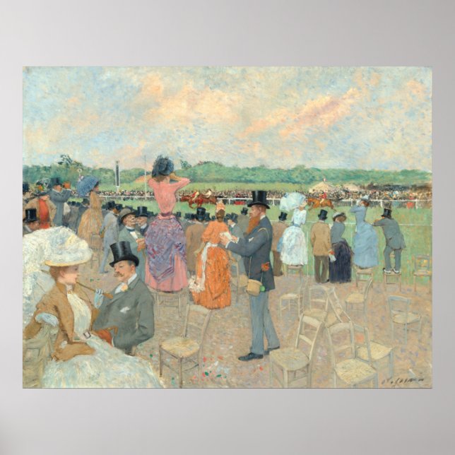 Poster Raças em Longchamp - Jean-Louis Forain Fine Art (Frente)
