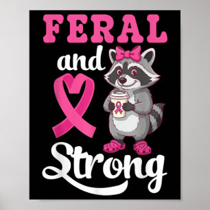 Poster Raccoon De Sensibilização Para O Cancer Da Mama Fe